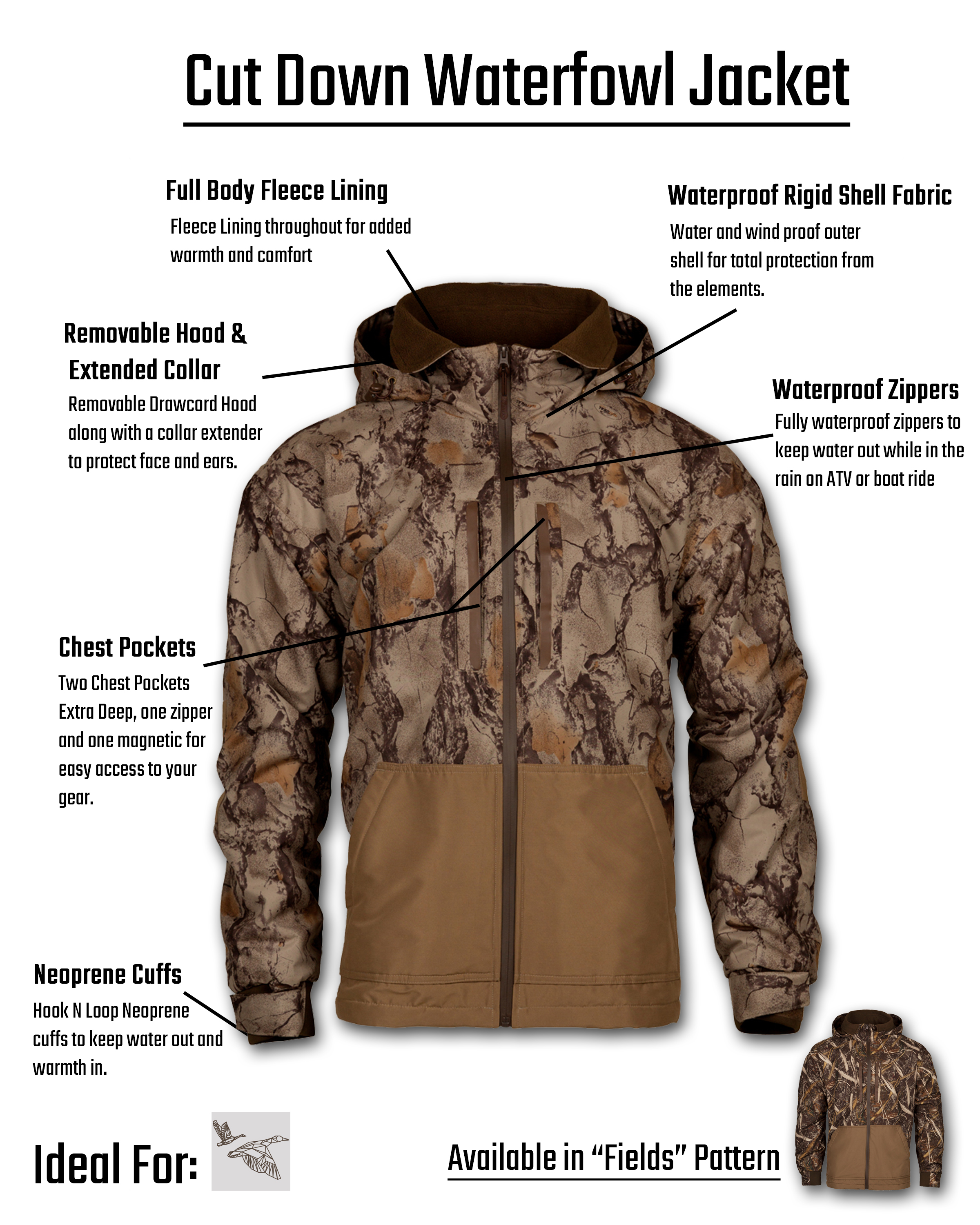 Natural gear 2025 cutdown waterfowl jacket